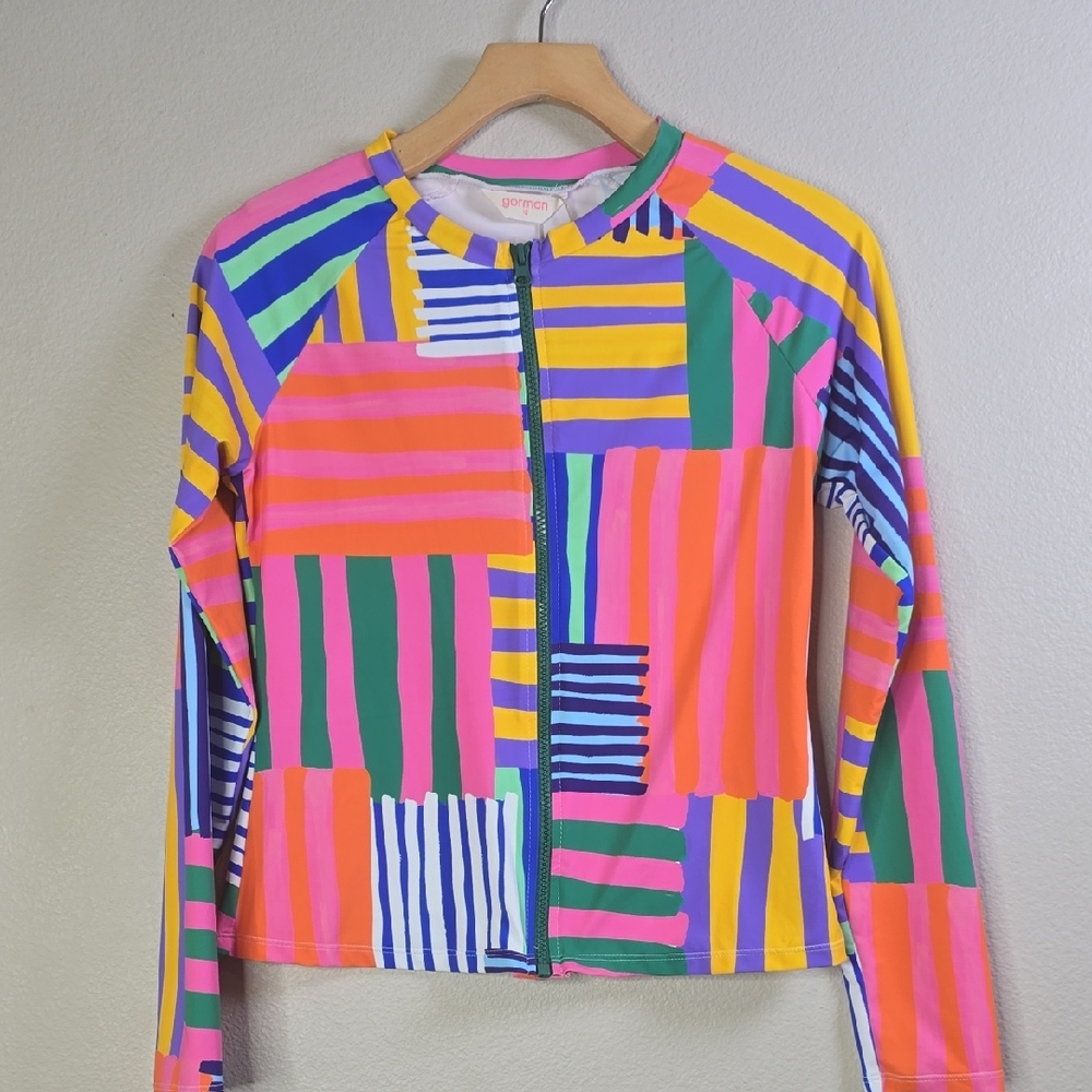 Gorman Fruit Basket Rashie Rash Guard Full Zip Closure AU Size 10 NwT.